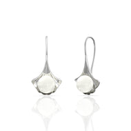 Ocean's Charm Silver Pearl Earrings
