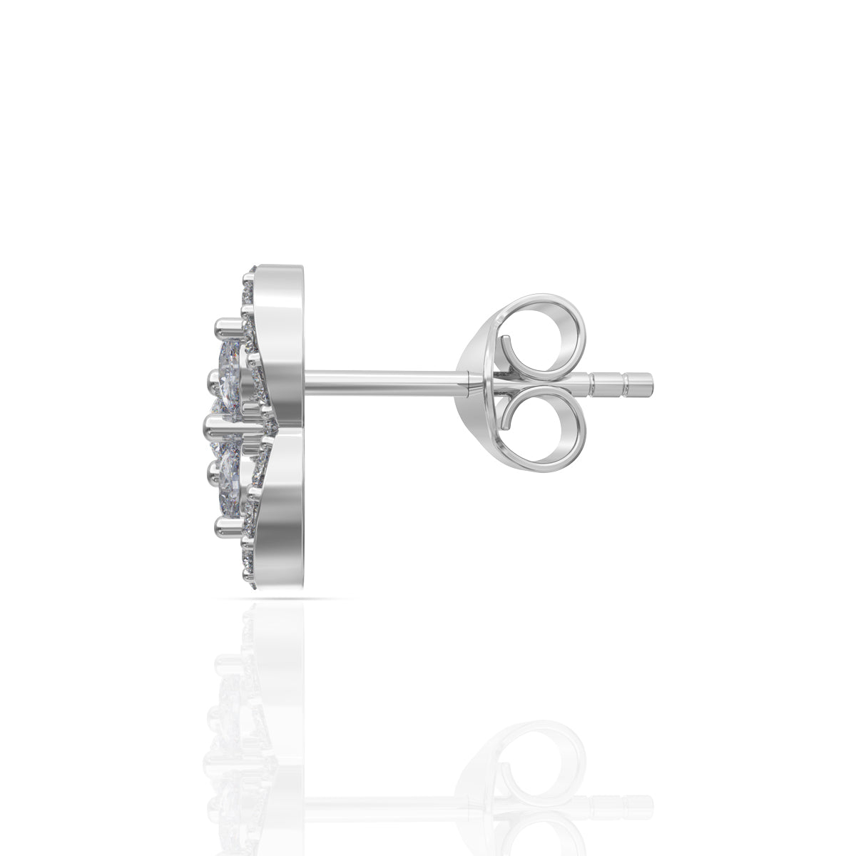Sterling Silver Diamond Clover Studs