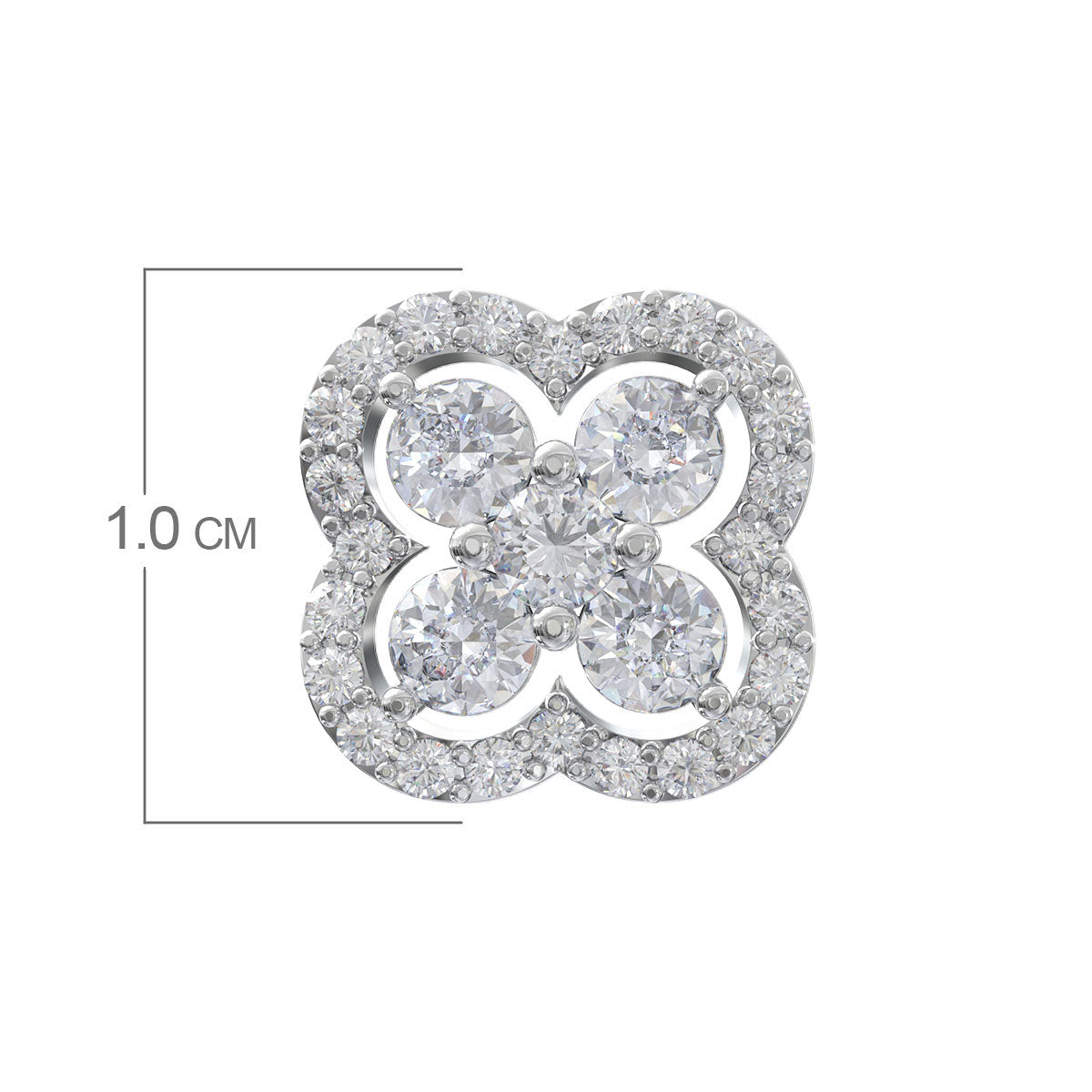 Sterling Silver Diamond Clover Studs