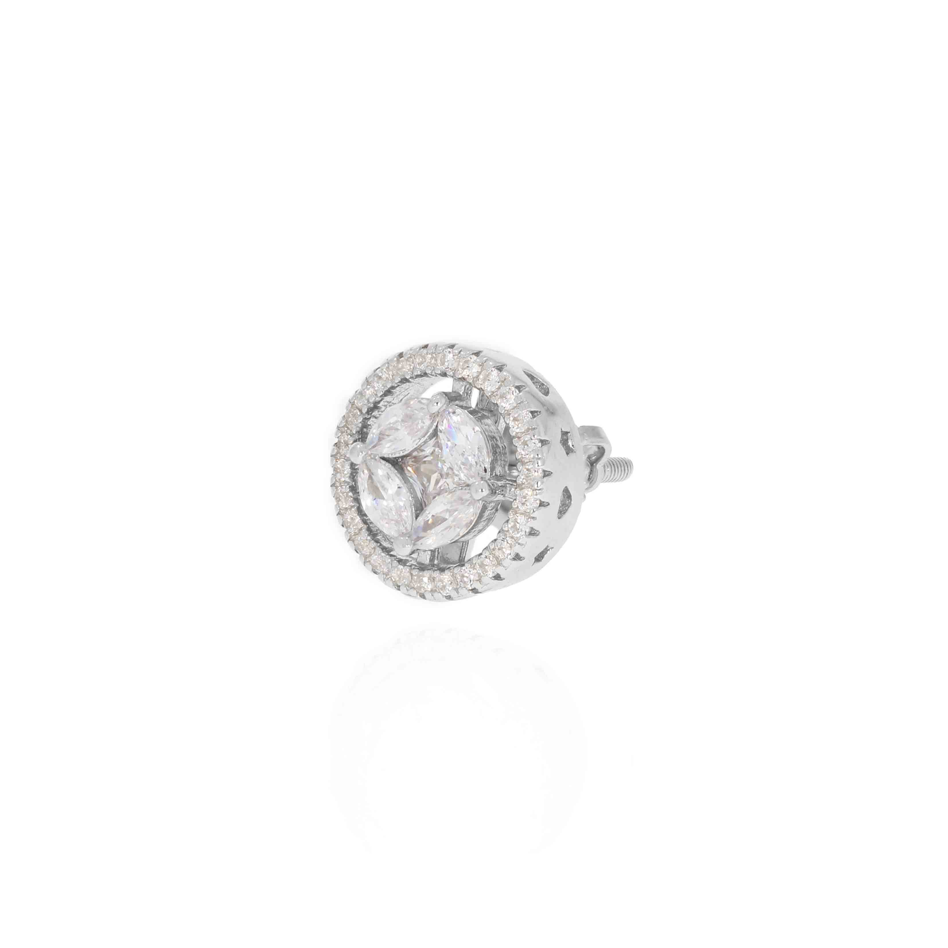 Charming Light It Up Silver Diamond Earrings