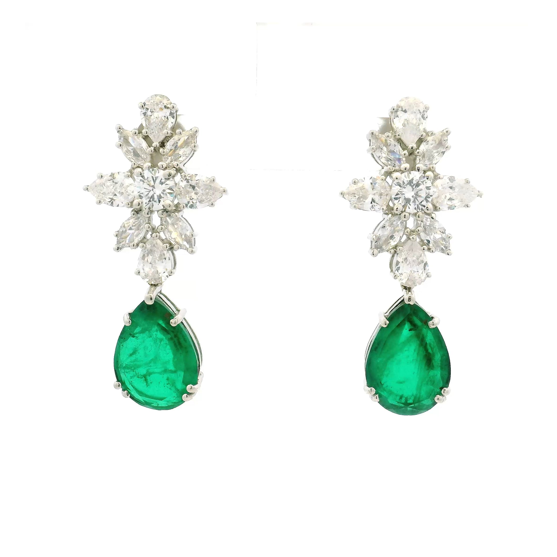 Party Wear Emerald Green Drop Earrings