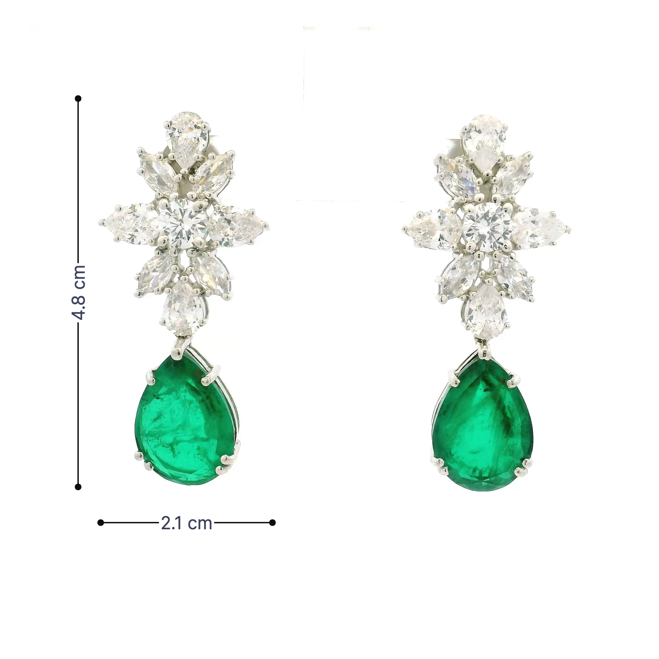 Party Wear Emerald Green Drop Earrings