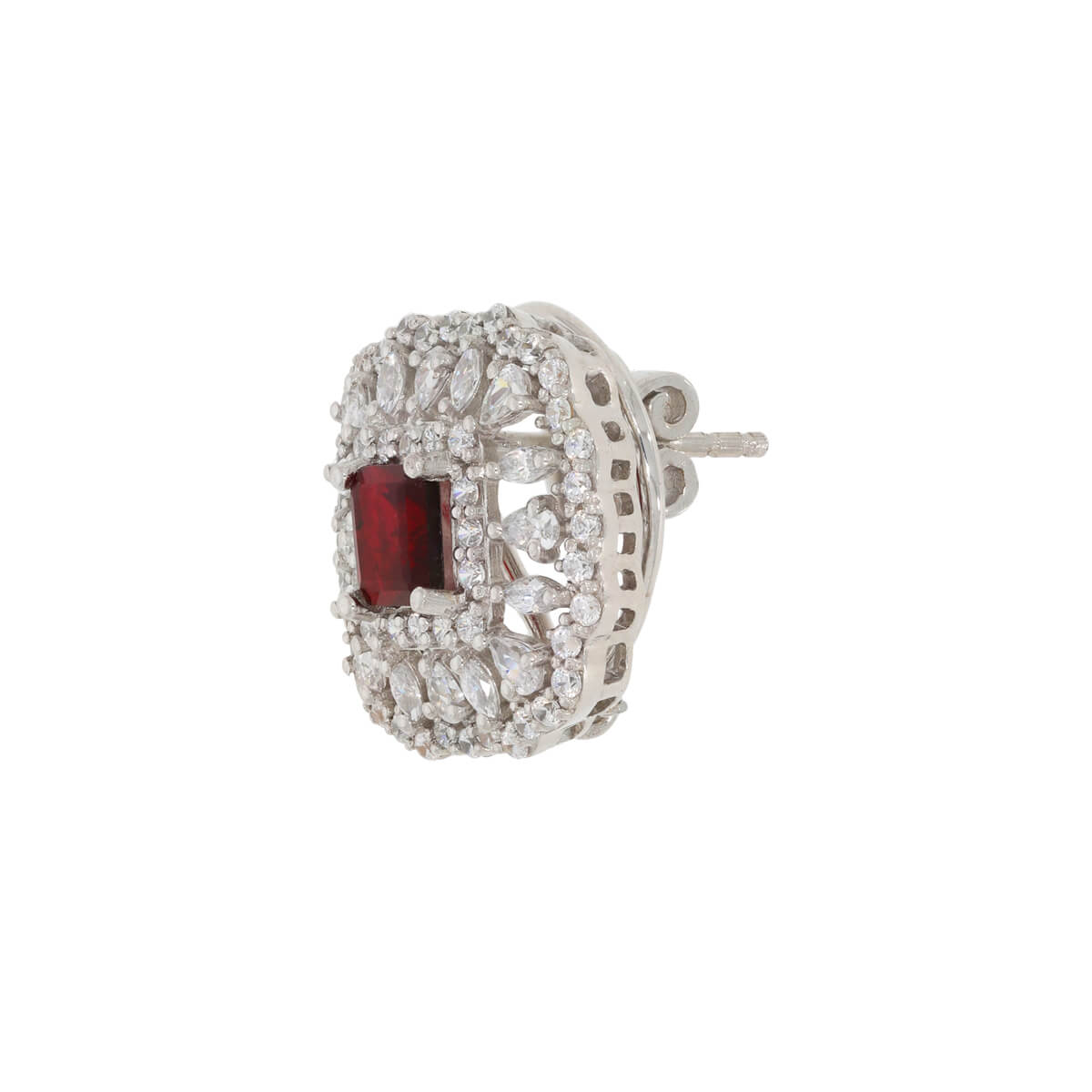 Classic Red Cubic Stud Earrings Perfect for Any Occasion