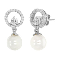 Silver Pearl Drop Earrings