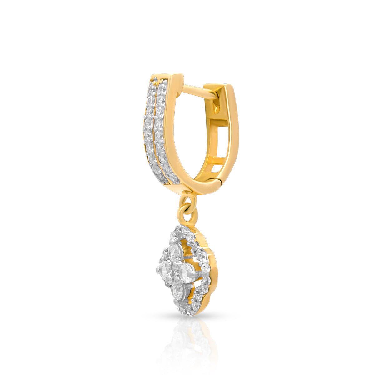 Clover Floral Charm Hoop Earrings