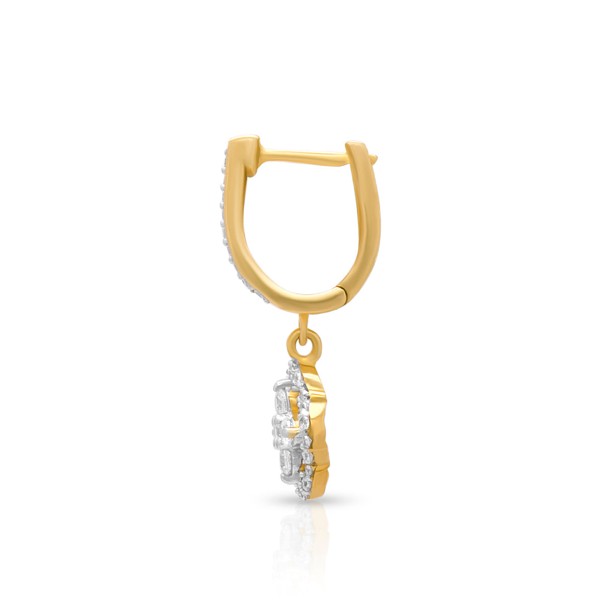 Clover Floral Charm Hoop Earrings