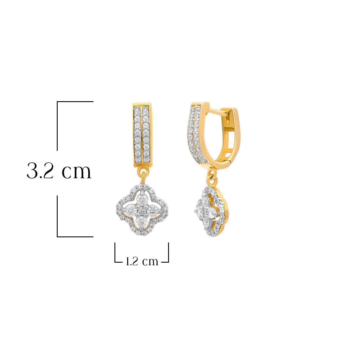 Clover Floral Charm Hoop Earrings