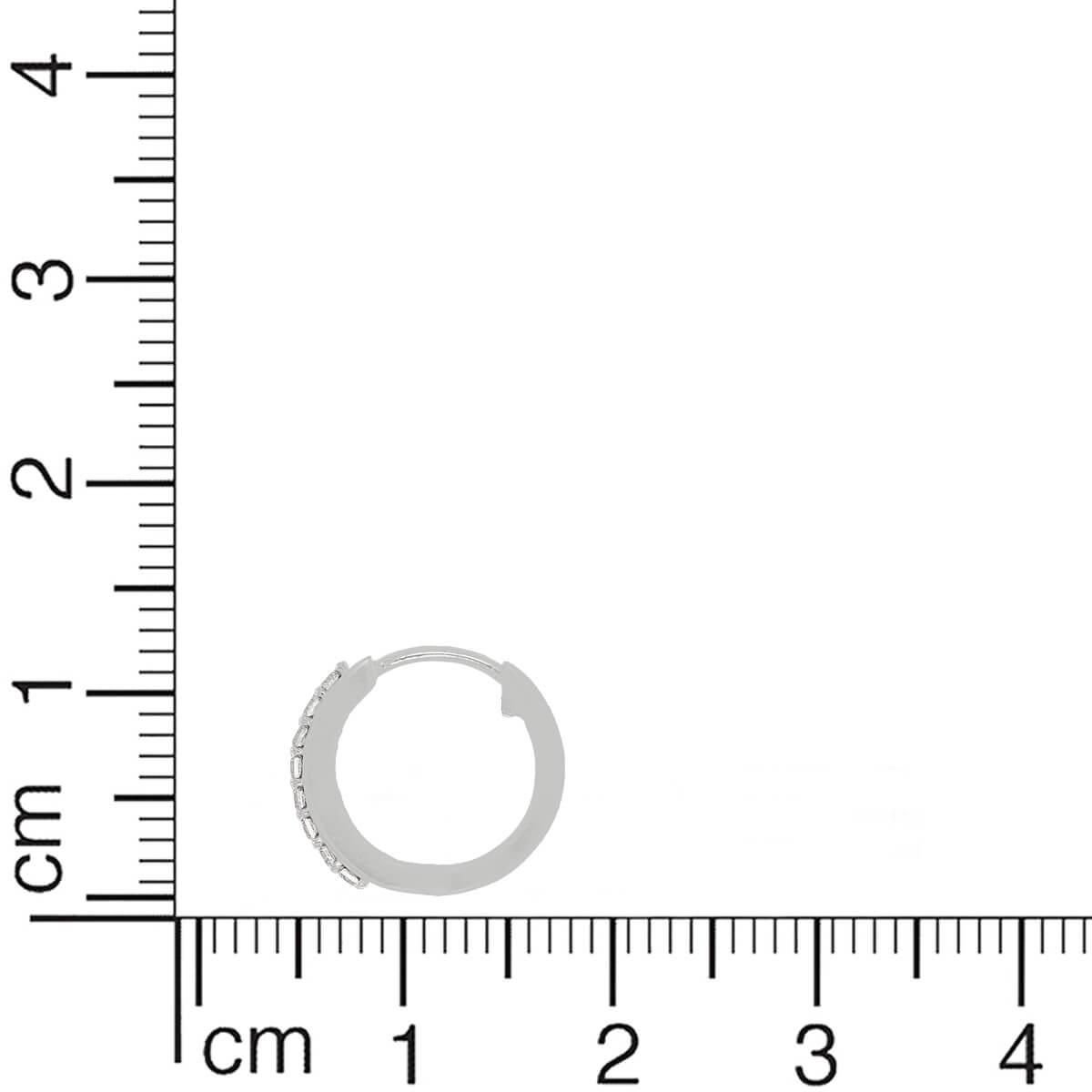 Silver Sparkling Loop Hoop Earrings