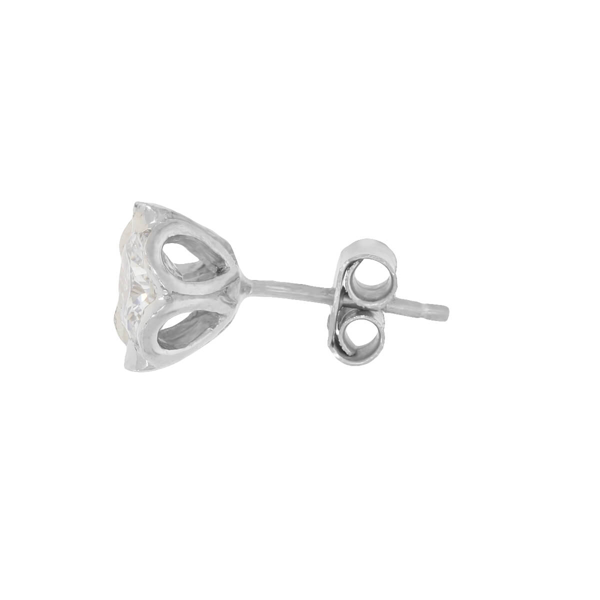 Silver Zircon Flower Studs