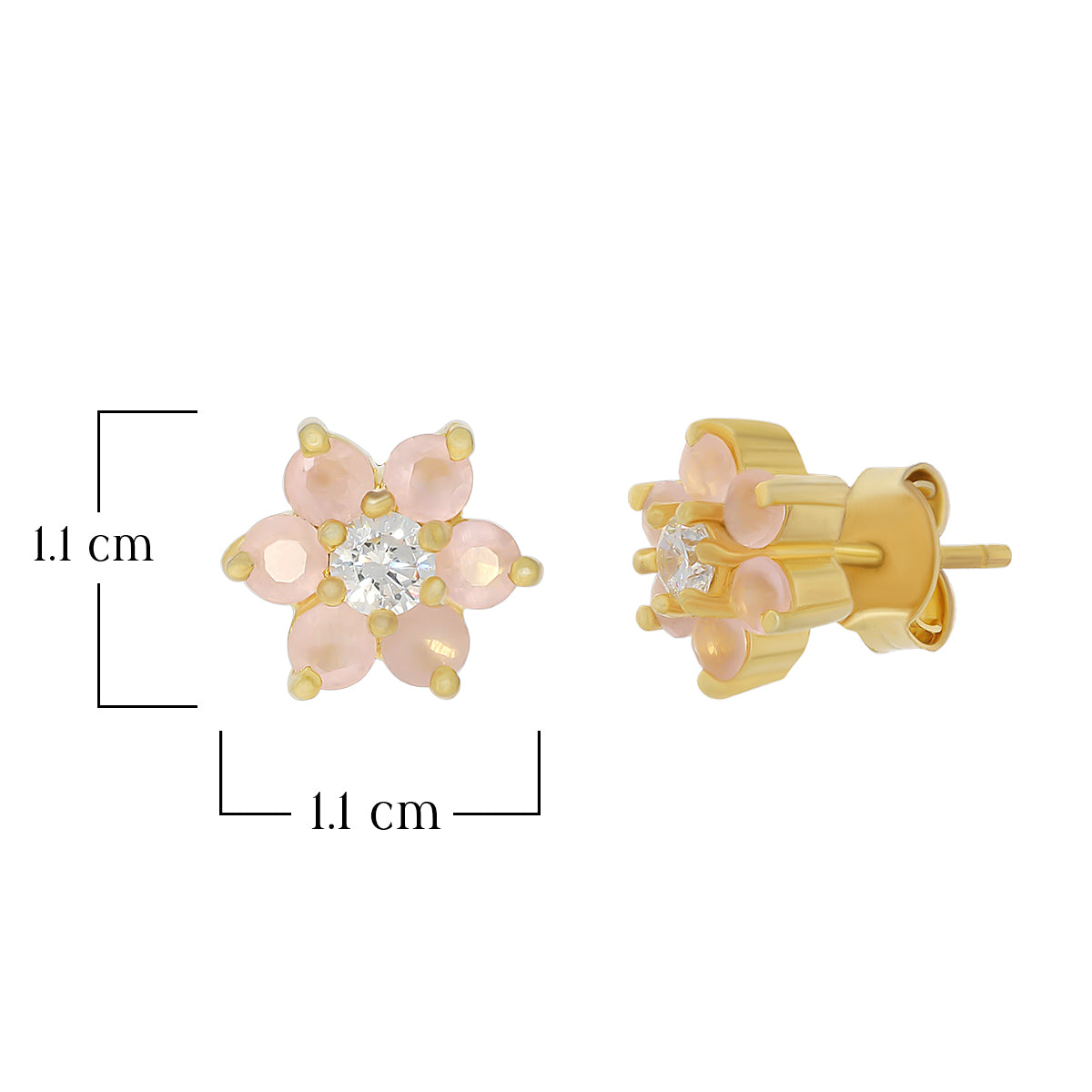 Charming Pink Floral Designer Studs