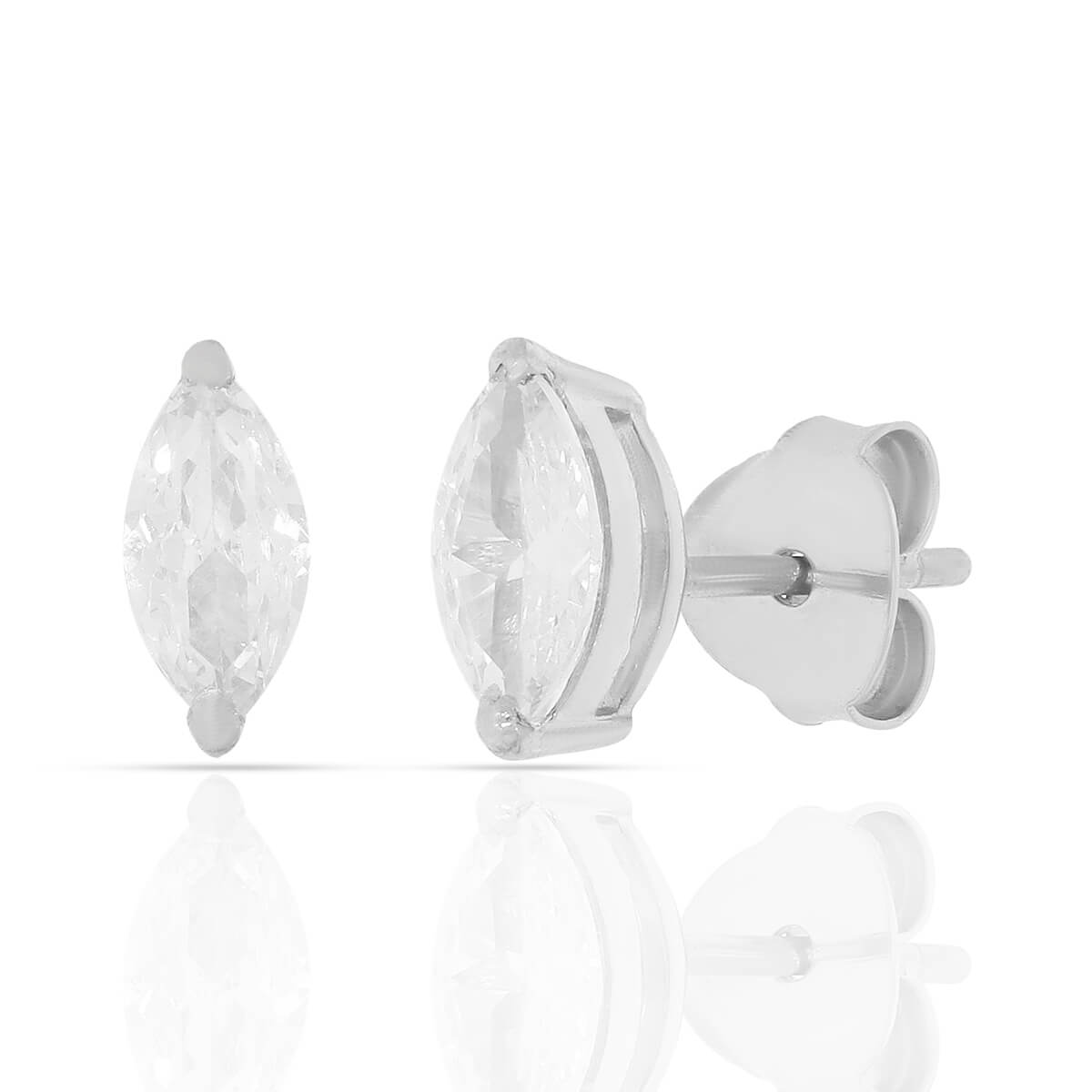 Silver Zircon Classic Studs