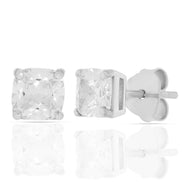 Silver Zircon Symmetry Square Studs