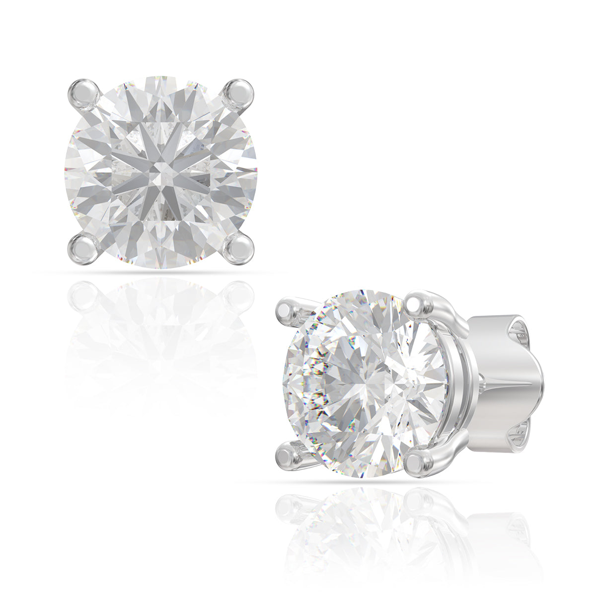 Simplicity in Solitaire Diamond Studs