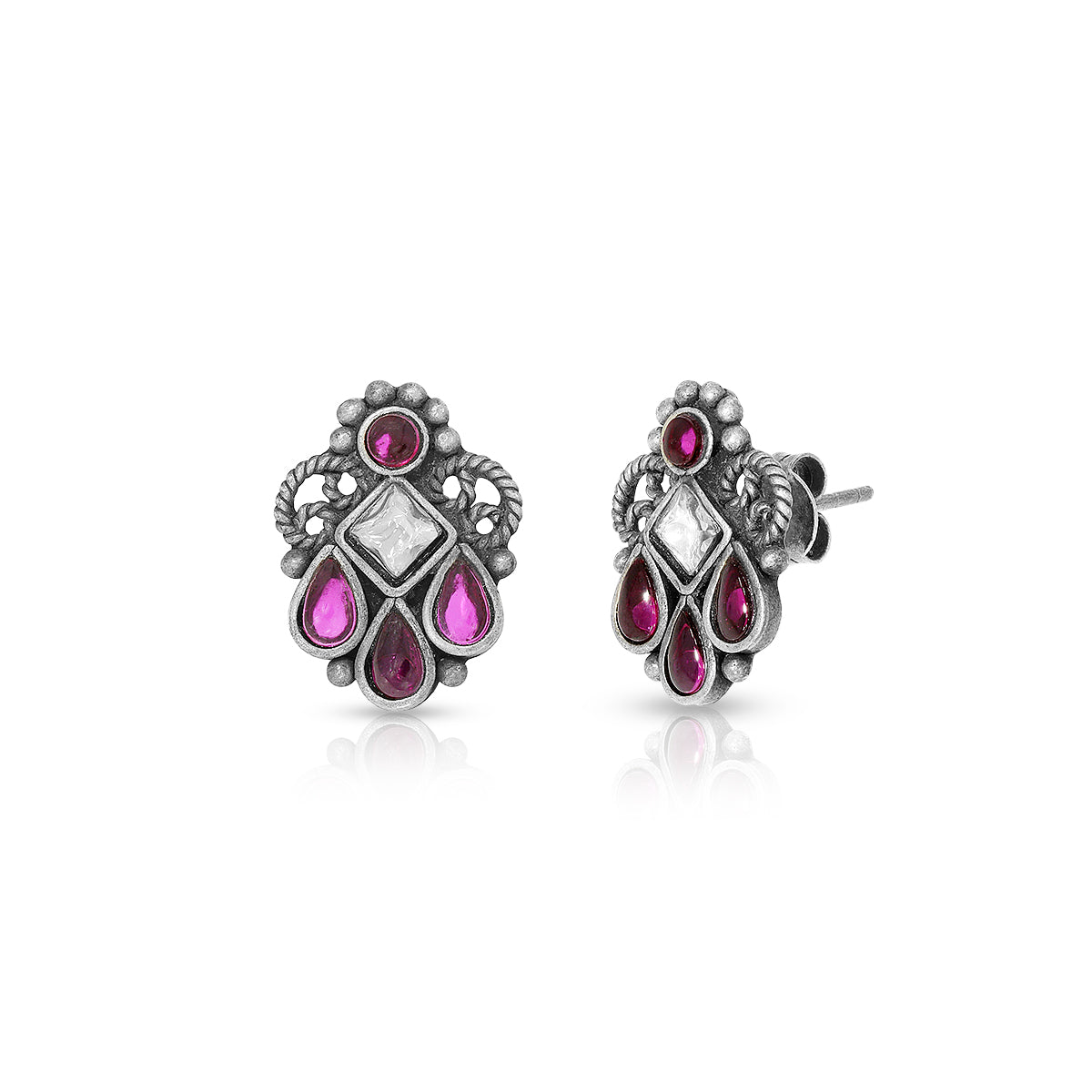 Mystic Pink Floral Studs