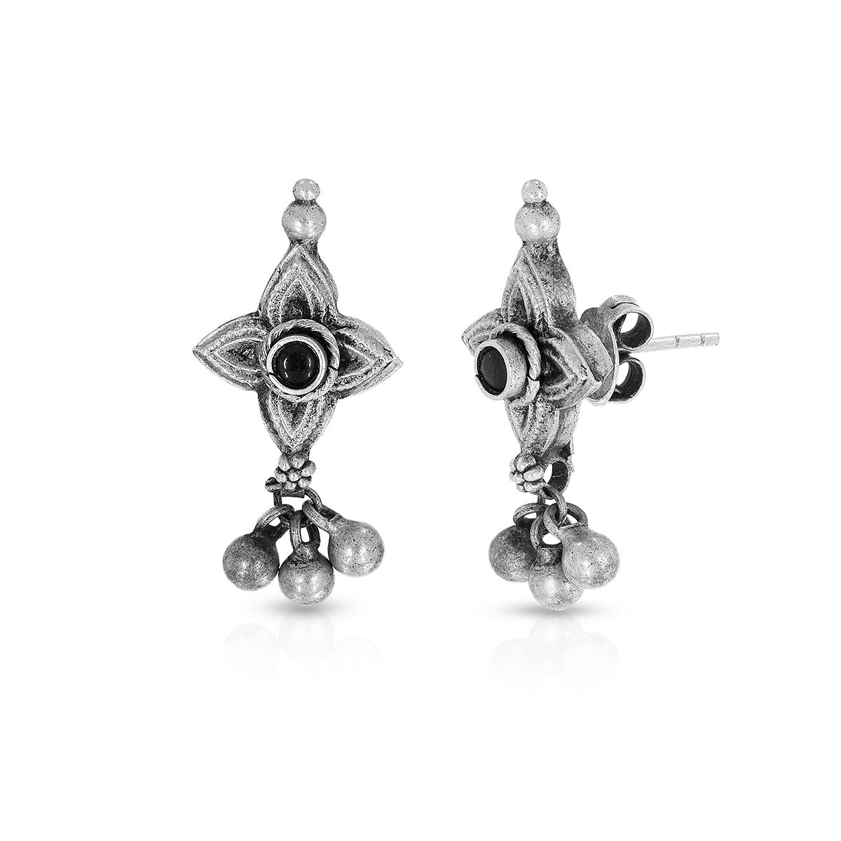 Ornate Floral Drop Earrings