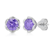 Elegant Purple Gemstone Earrings