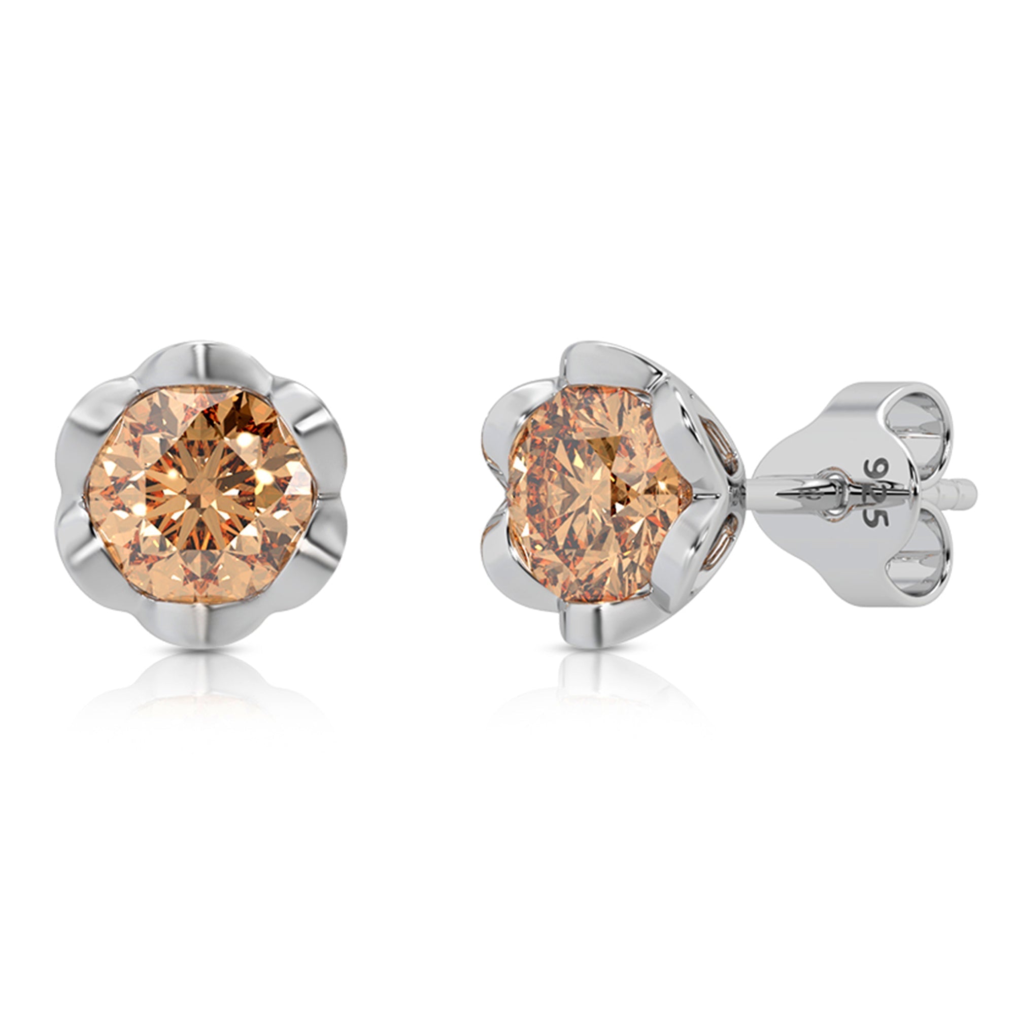 Timeless Stud Earrings with Golden Shadow Crystals