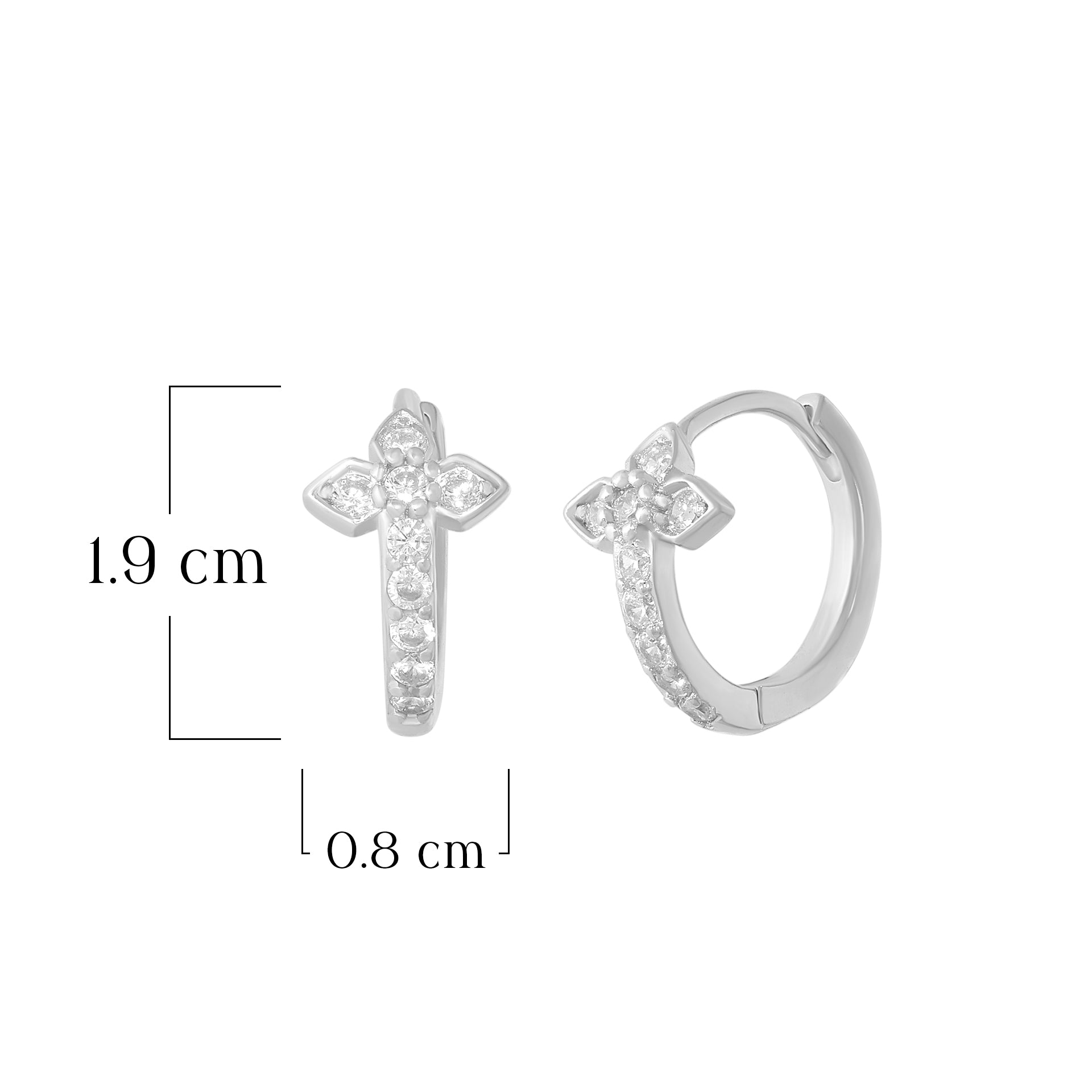 Cross Design Hoop Earrings