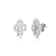 Leaf Style Cluster Stud Earrings