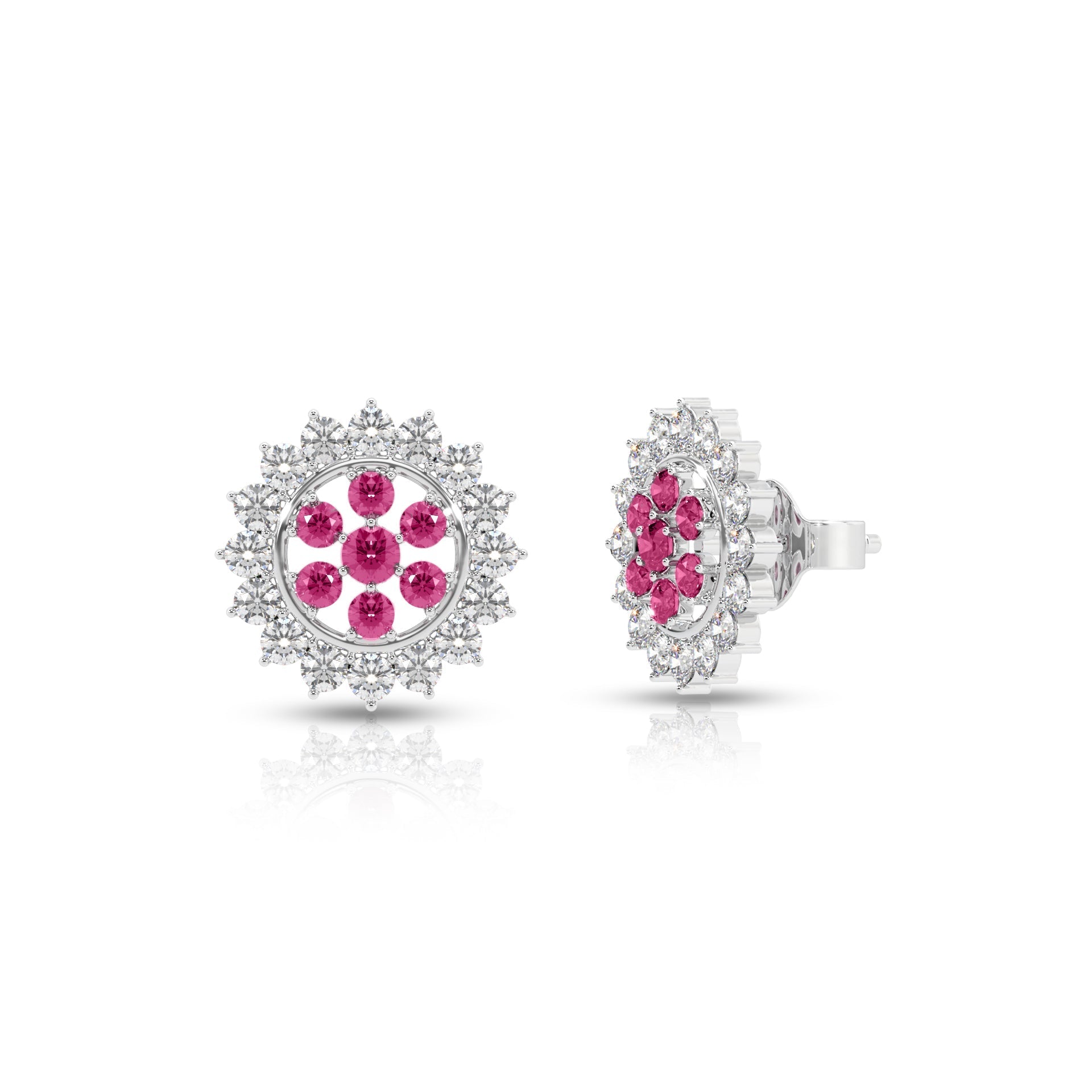 Pink Aurora Bloom Stud Earrings