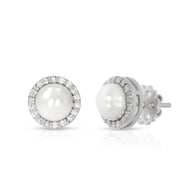 Stylish Pearl Circle Designer Studs