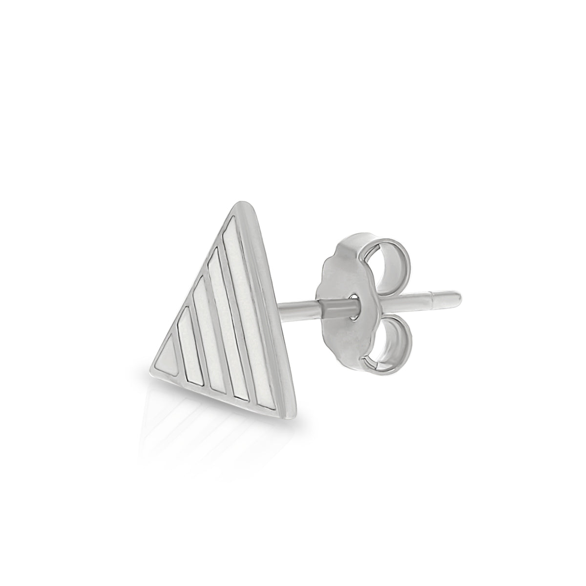 Modern Stripe Detail Triangle Studs