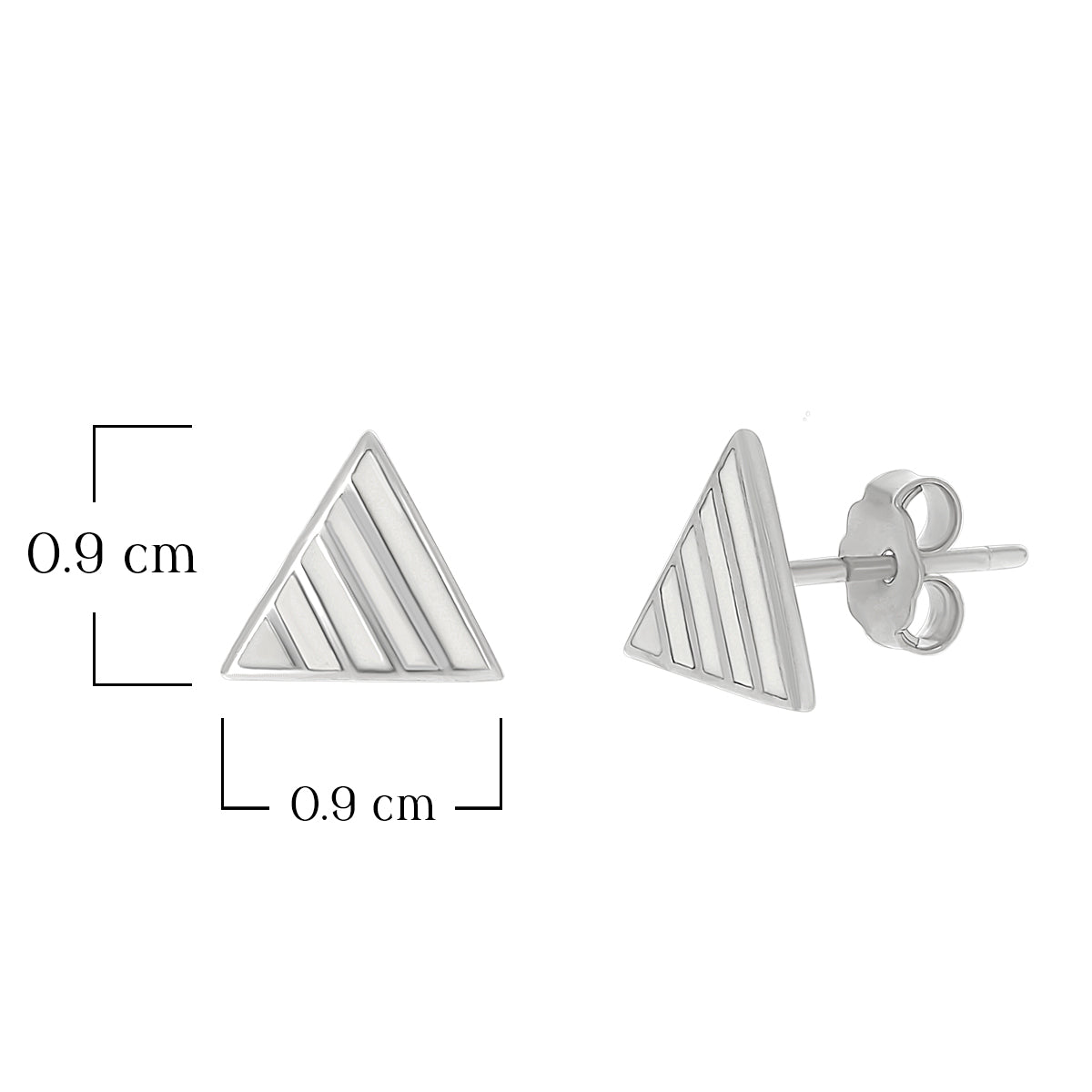 Modern Stripe Detail Triangle Studs