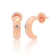 Rose Gleam Silver Hoops