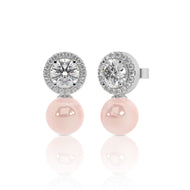 Timeless Pearl Drop Earrings with Halo Sparkle