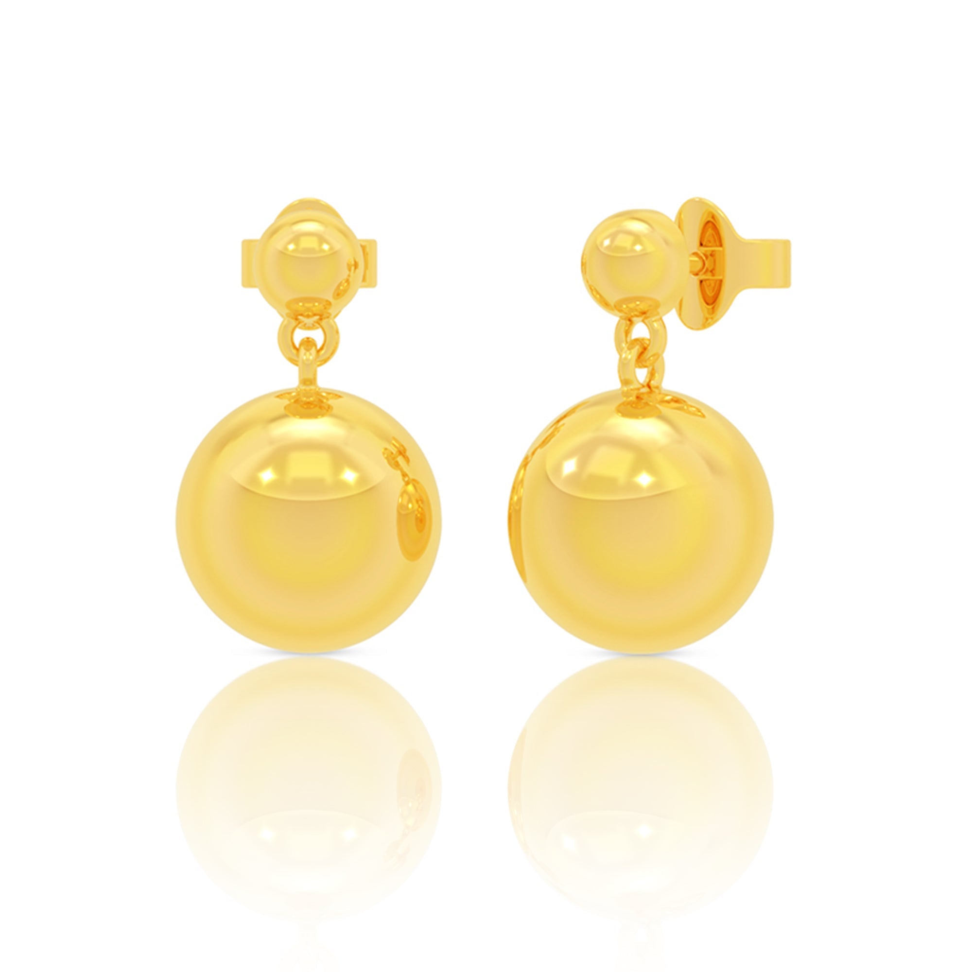 Elegant Gold Sphere Drop Earrings