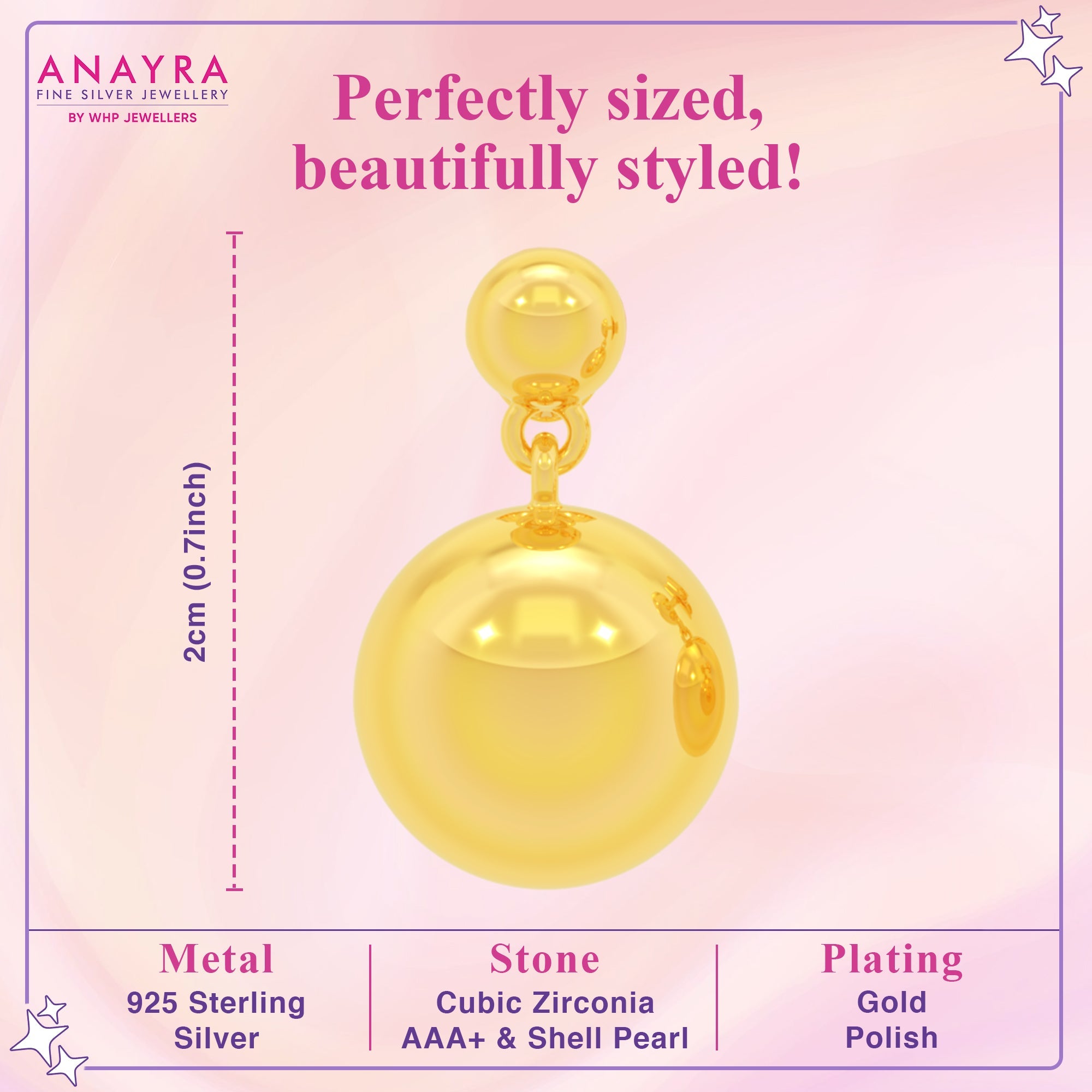 Elegant Gold Sphere Drop Earrings