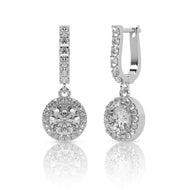 Halo Drop Silver Earrings