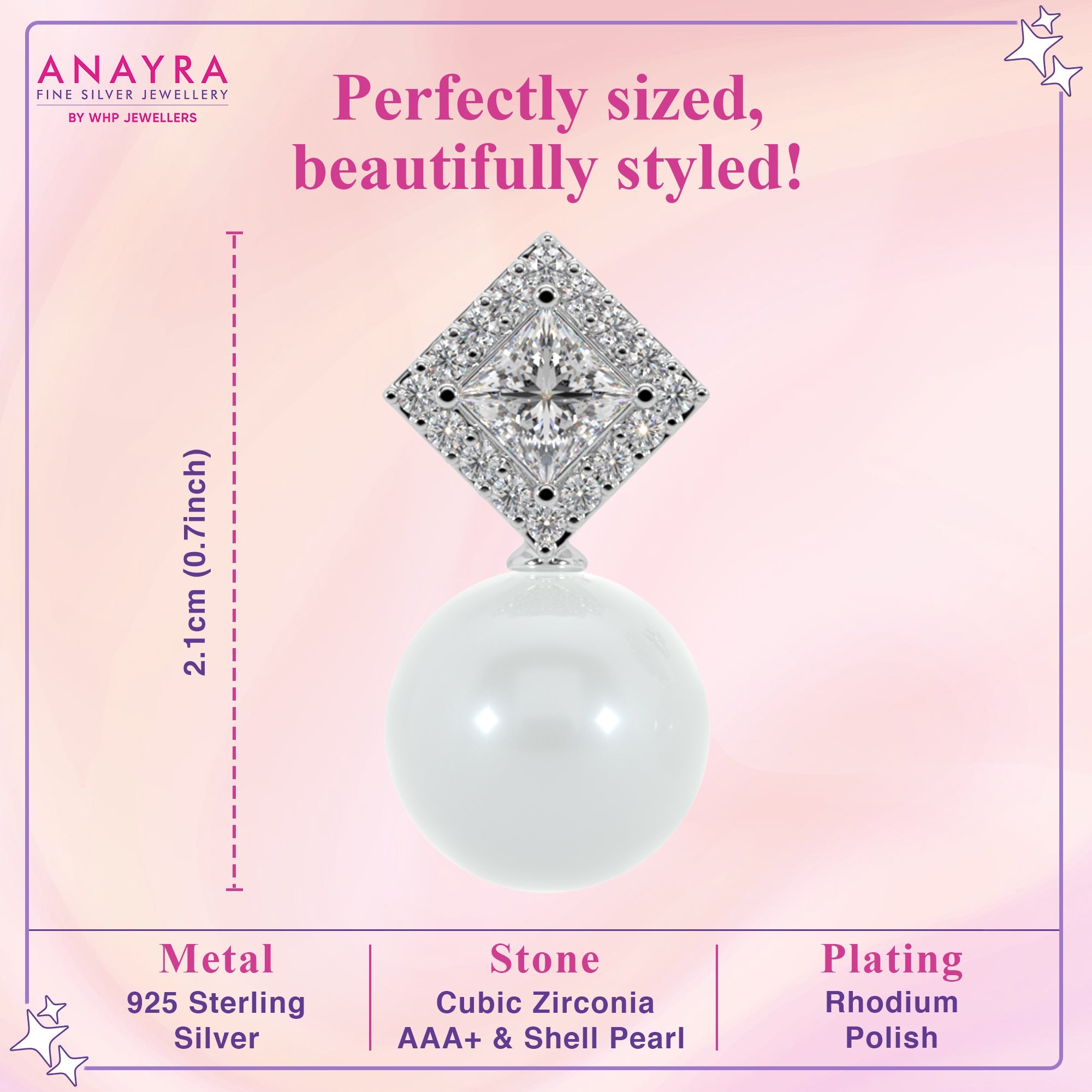 Sparkling Petal Pearl Danglers