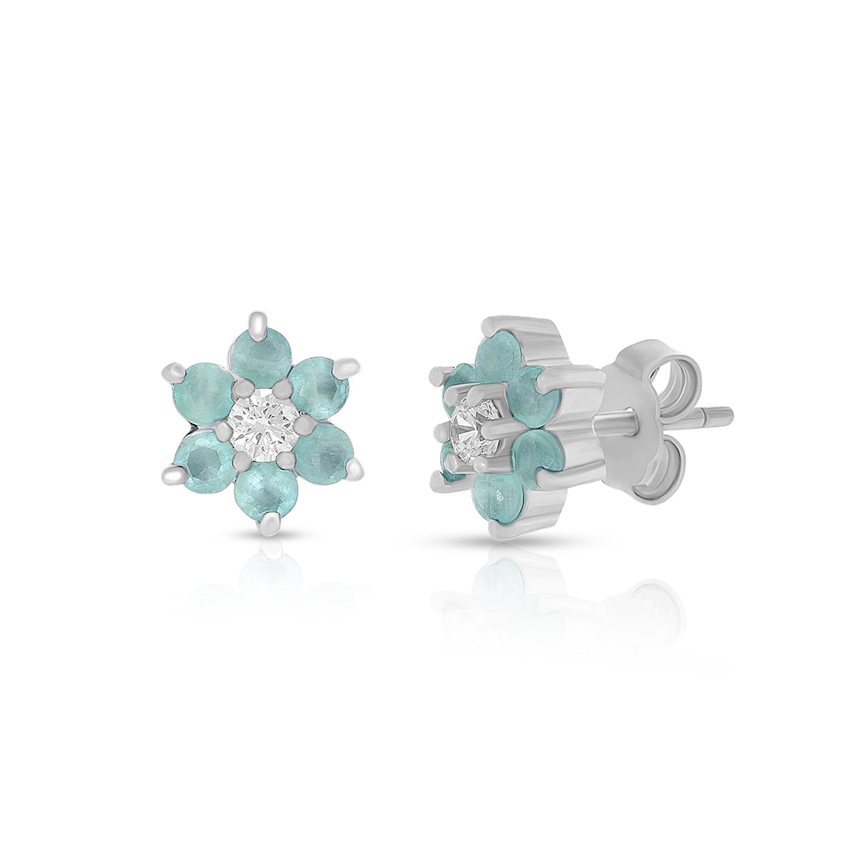 Blue Flower Stud Earrings