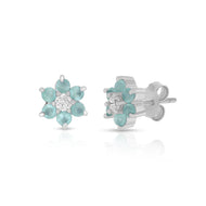 Blue Flower Stud Earrings