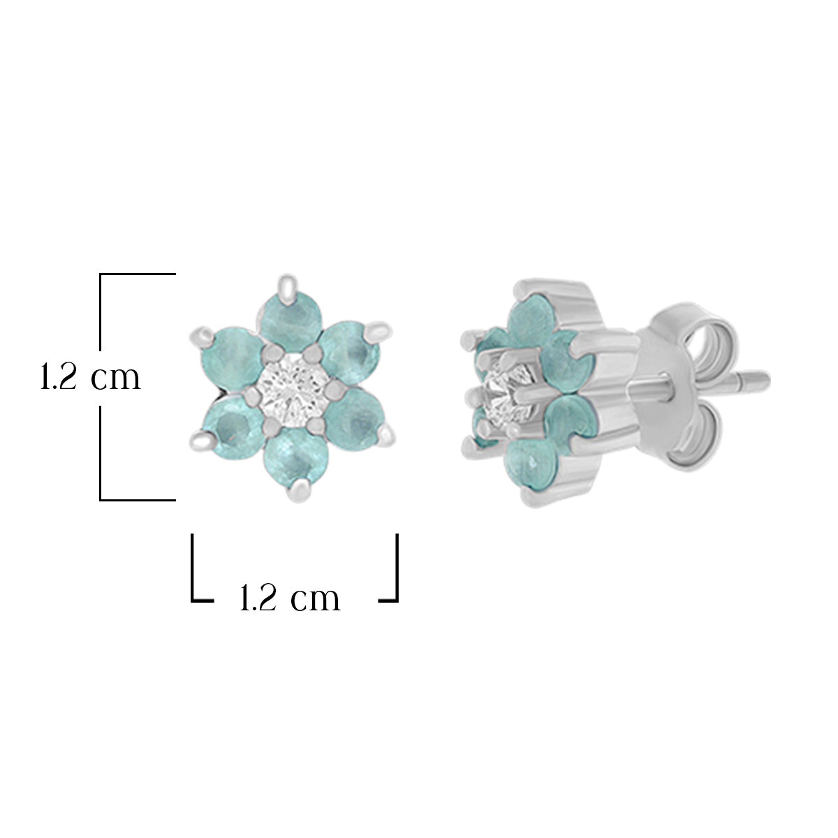 Blue Flower Stud Earrings