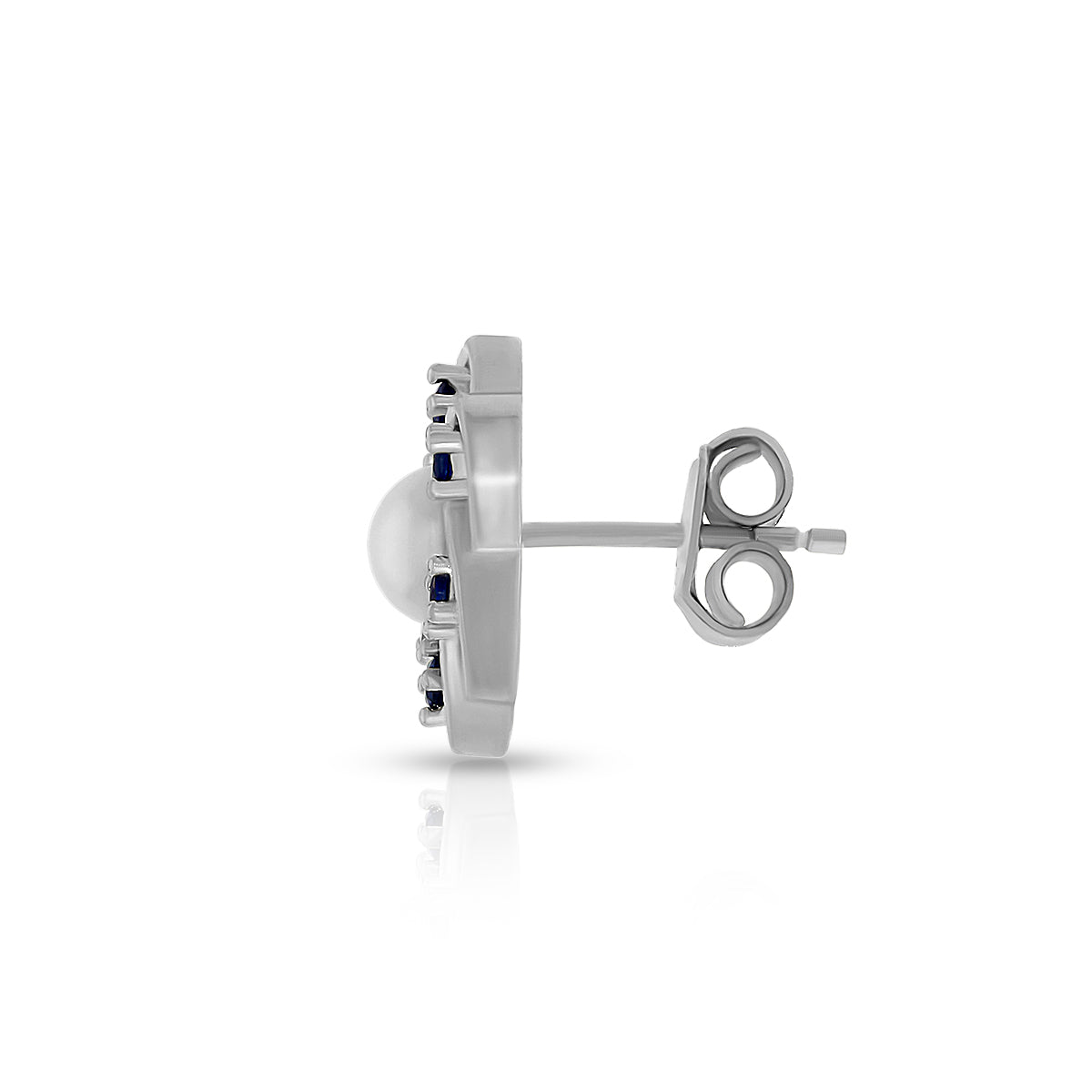 Blue Accent Pearl Studs