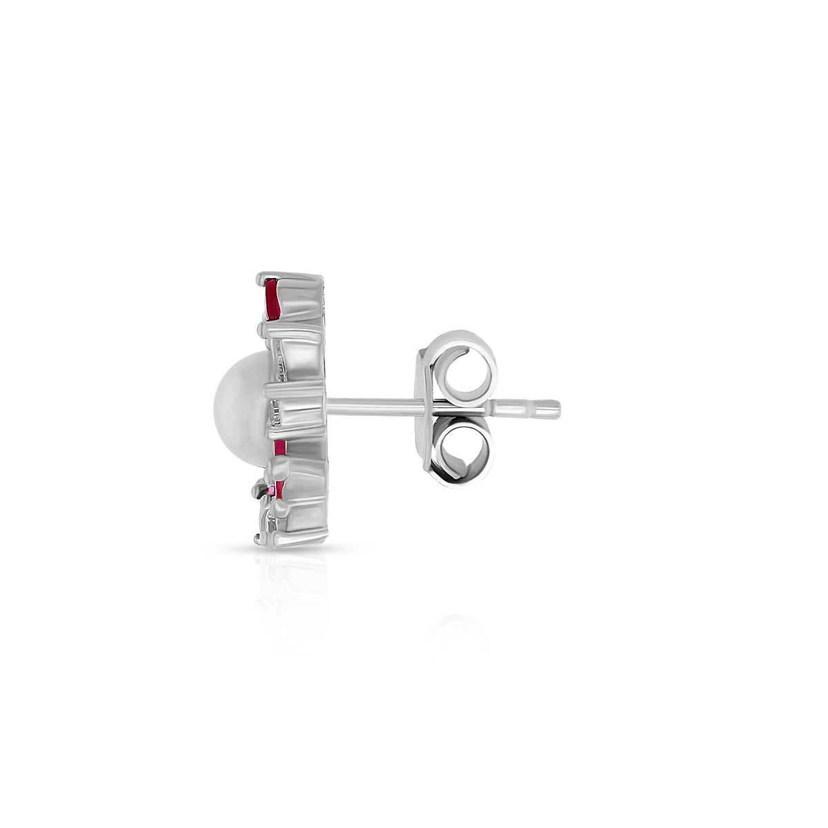 Crimson Petal Pearl Studs