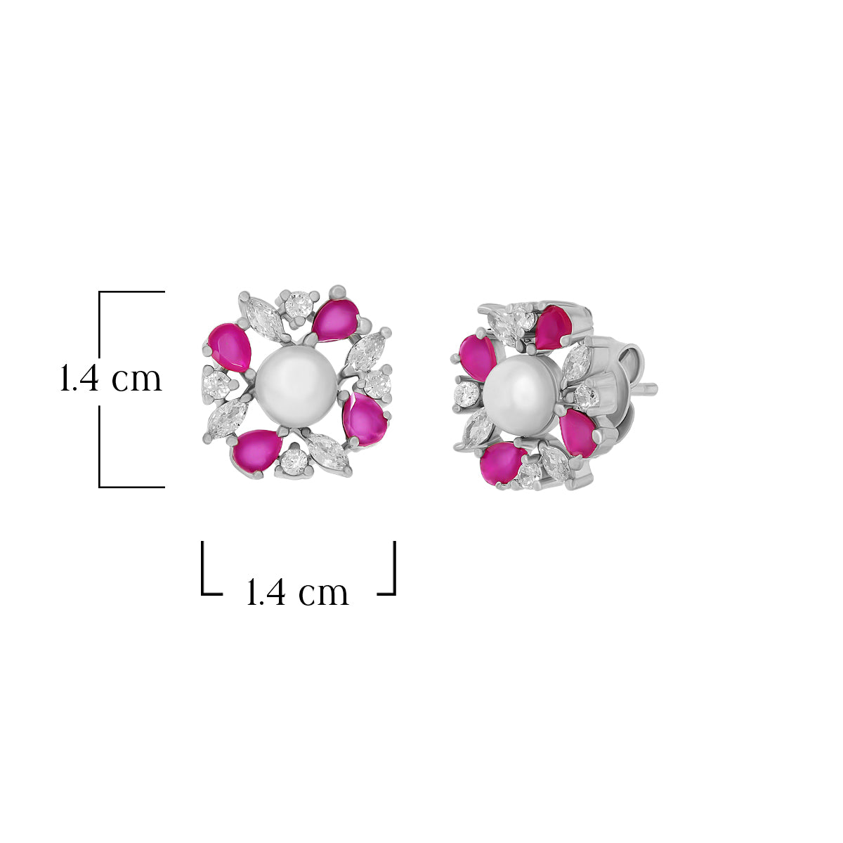 Crimson Petal Pearl Studs