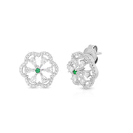 Green Aura Floral Designer Studs