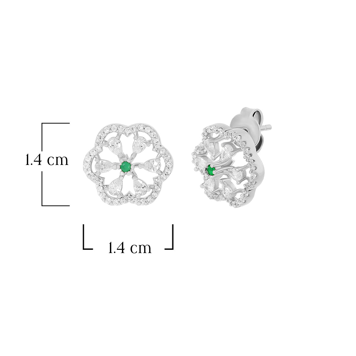 Green Aura Floral Designer Studs