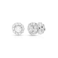 Round Brilliant Halo Studs