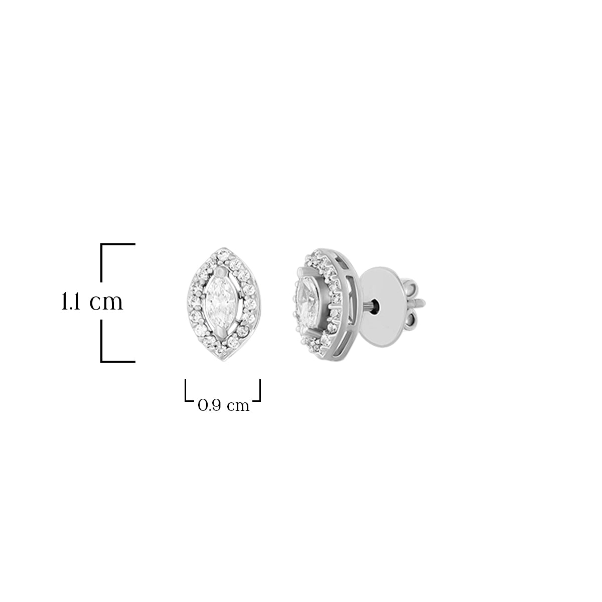 Sparkling Marquise Halo Studs