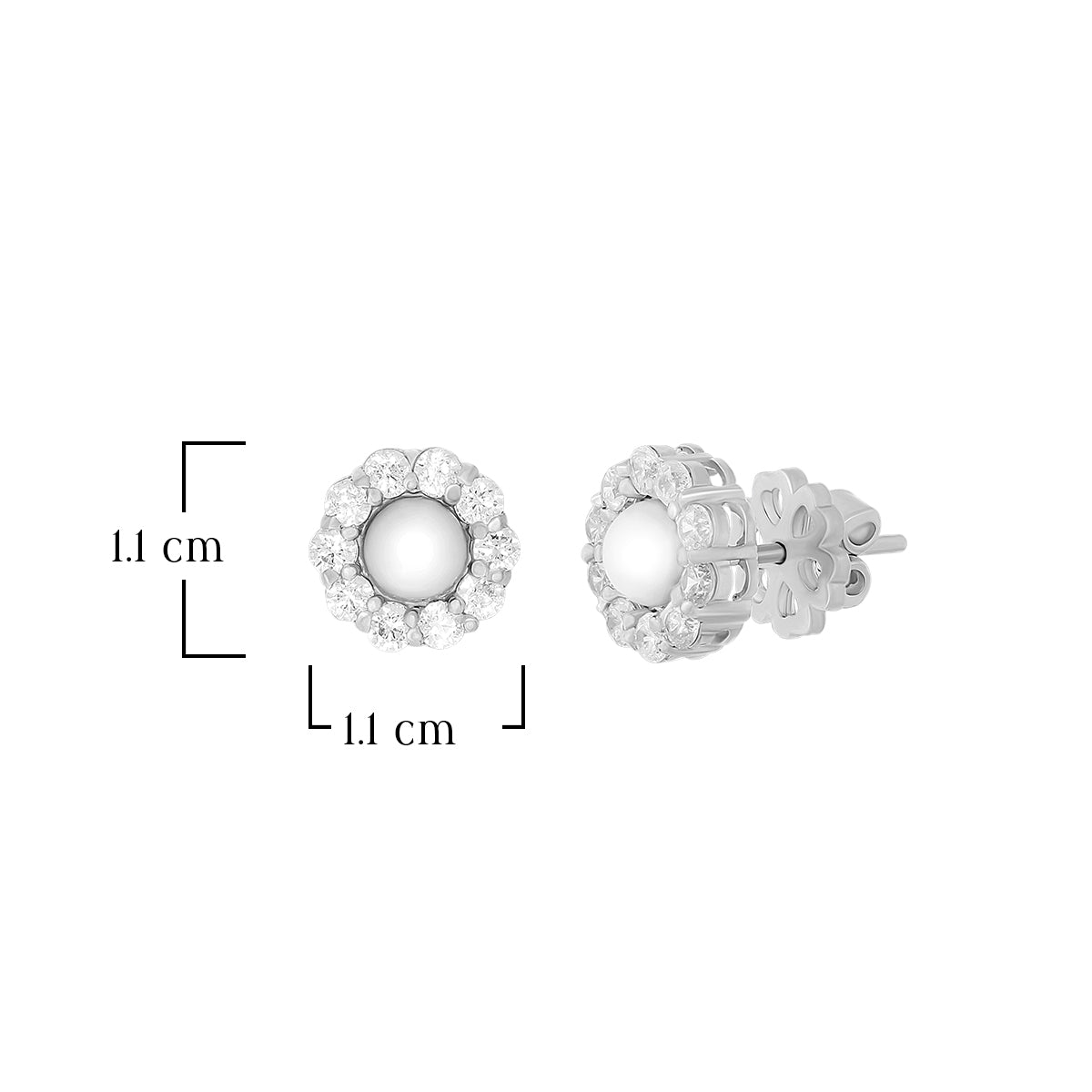 Round Floral Halo Stud Earrings