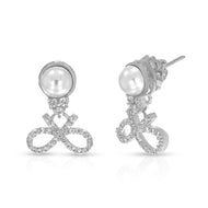 Modern Pearl Bow Style Earrings