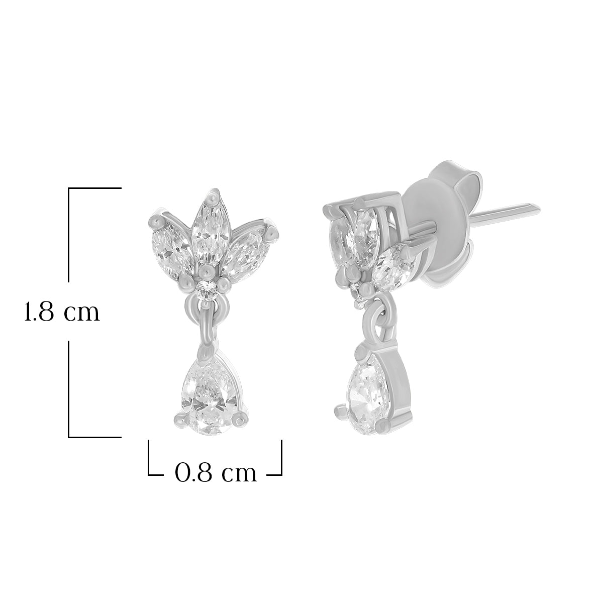 Sparkling Petal Drop Studs