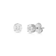 Sparkling Round Cluster Studs