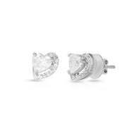 Heart Shape Halo Stud Earrings