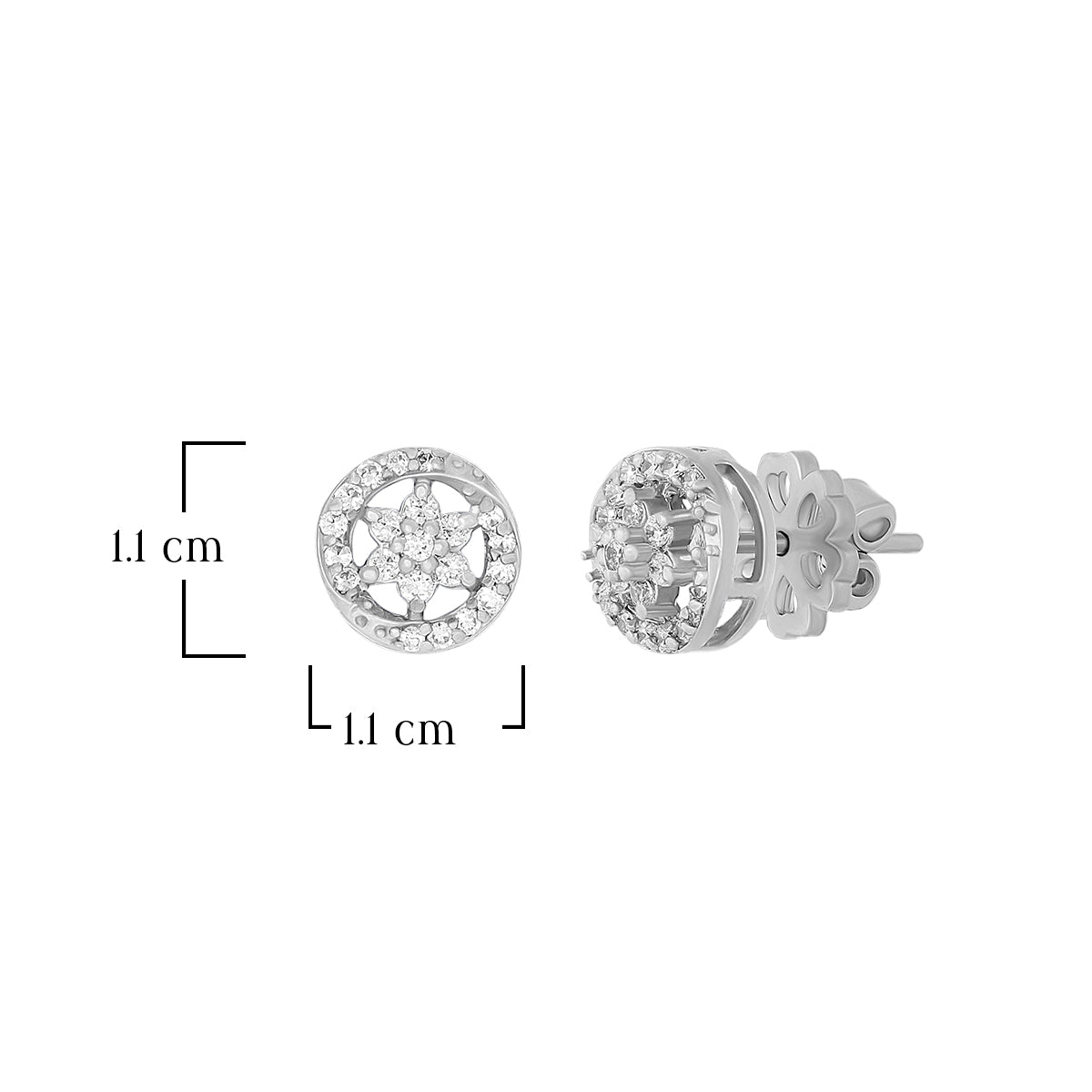 Petite Flower Halo Stud Earrings