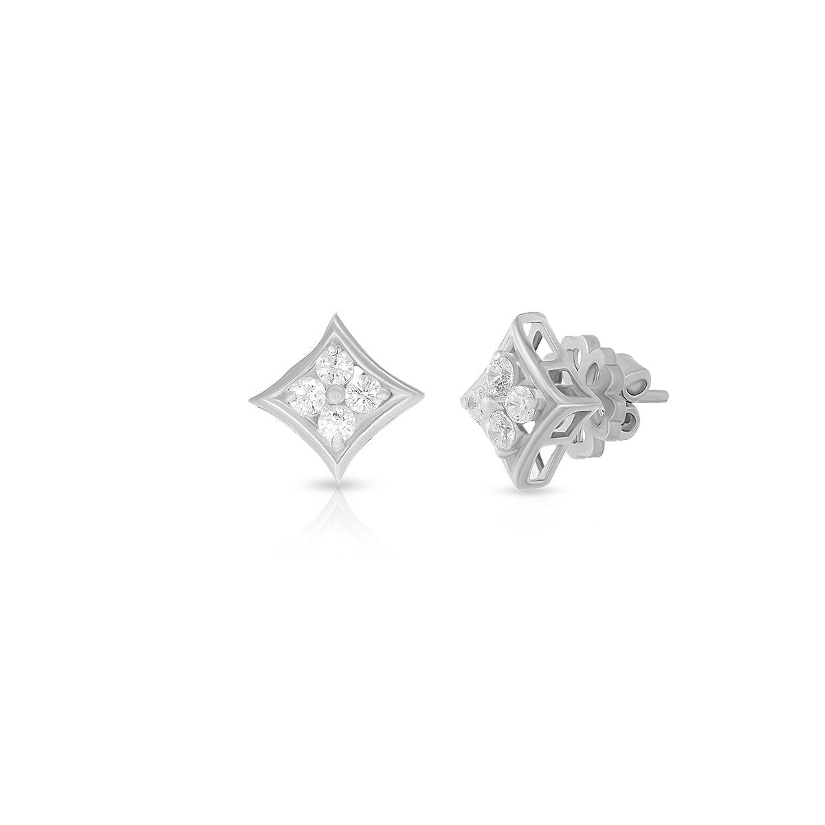 Geometric Floral Stud Earrings